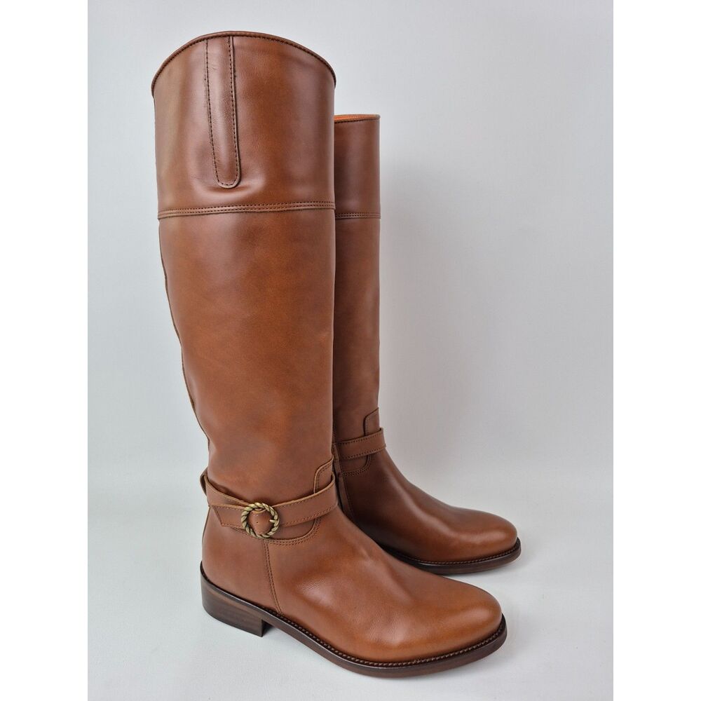 Penelope Chilvers Women's Cognac Brown Slad Tall Leather Riding Boots Size 38